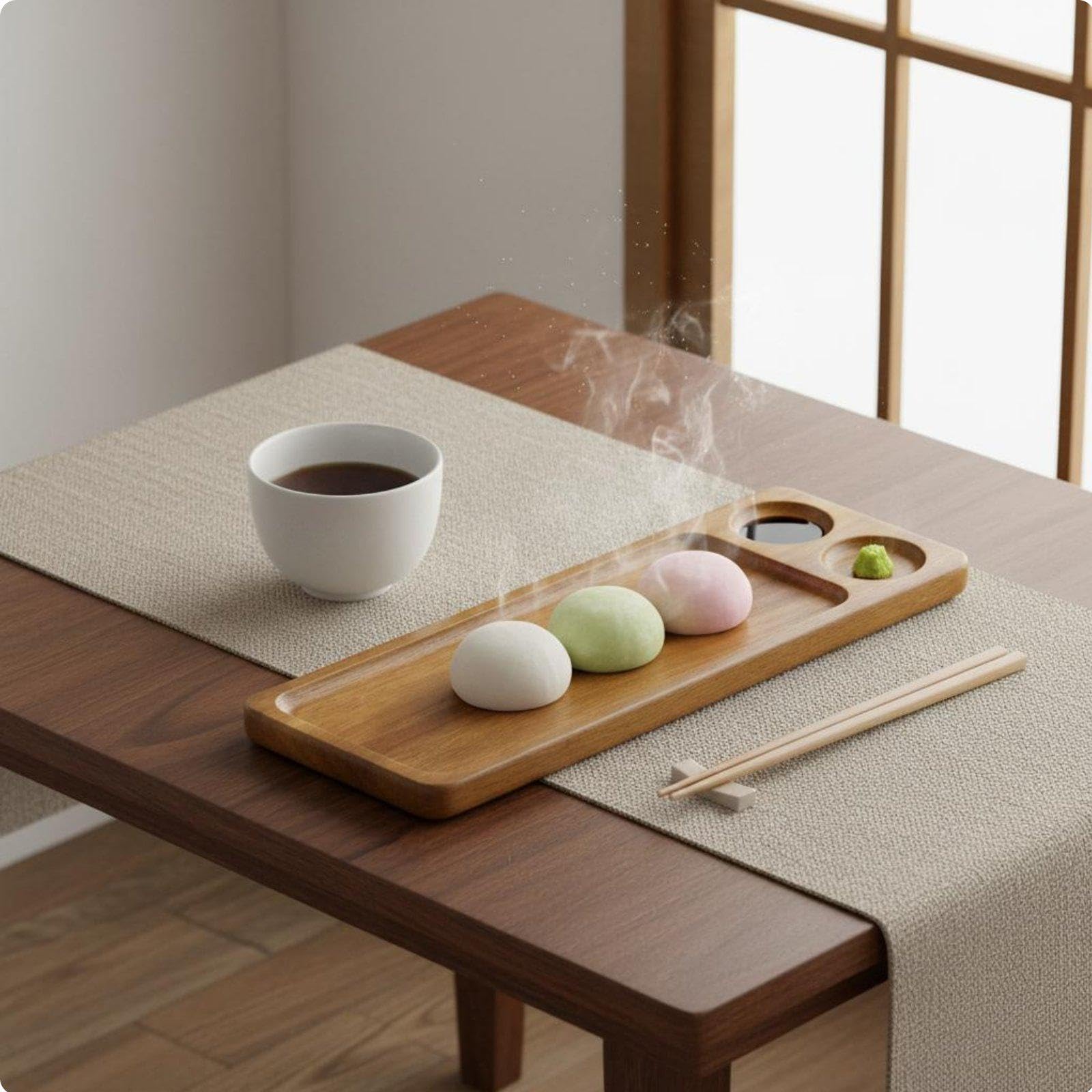 Bandeja Rectangular de Servicio en Madera de Acacia con Portavasos Fijo Y Acabado Suave para Múltiples Usos Adecuada para Hoteles Y Residencias, 3 Piezas