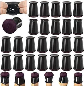 24 Pcs Chair Leg Floor Protectors for Hardwood Floors Silicone Covers to Protect Wood Tile Floors Scratches Felt Pads Furniture Leg Caps No Noise (Fit:0.5"-0.89")