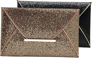 Women Envelope Handbag Envelope Handbag 1PC Elegant Women Sequin Handbag Party Evening Envelope Clutch Purse Wallet (Coffee) Women Handbags