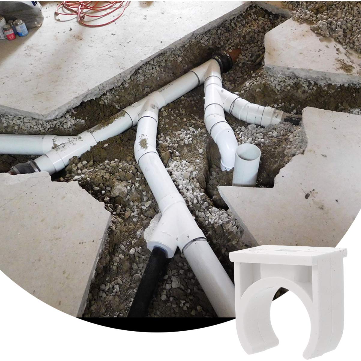 Mikikit Collier Léger Blanc U de Serrage en Pvc pour Tuyaux D'eau et Facile à Installer pour Support de Tuyaux Fins