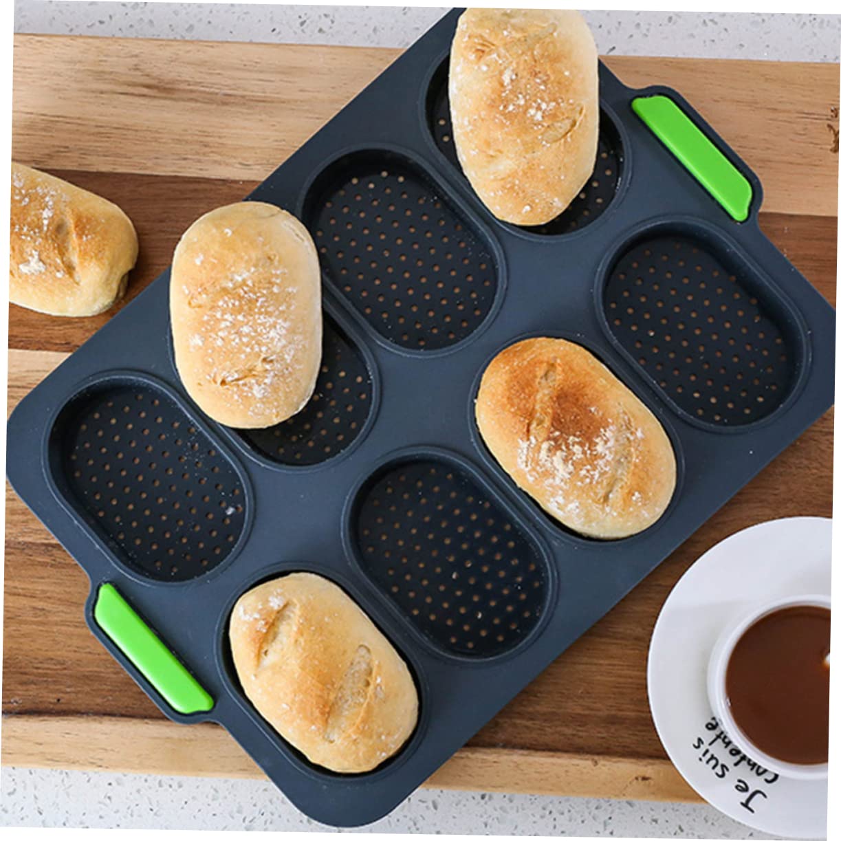 UPKOCH 2pièces Moule à Pain Silicone Antiadhésif Pour Cuisine Salle à Manger Lot De Gris Foncé