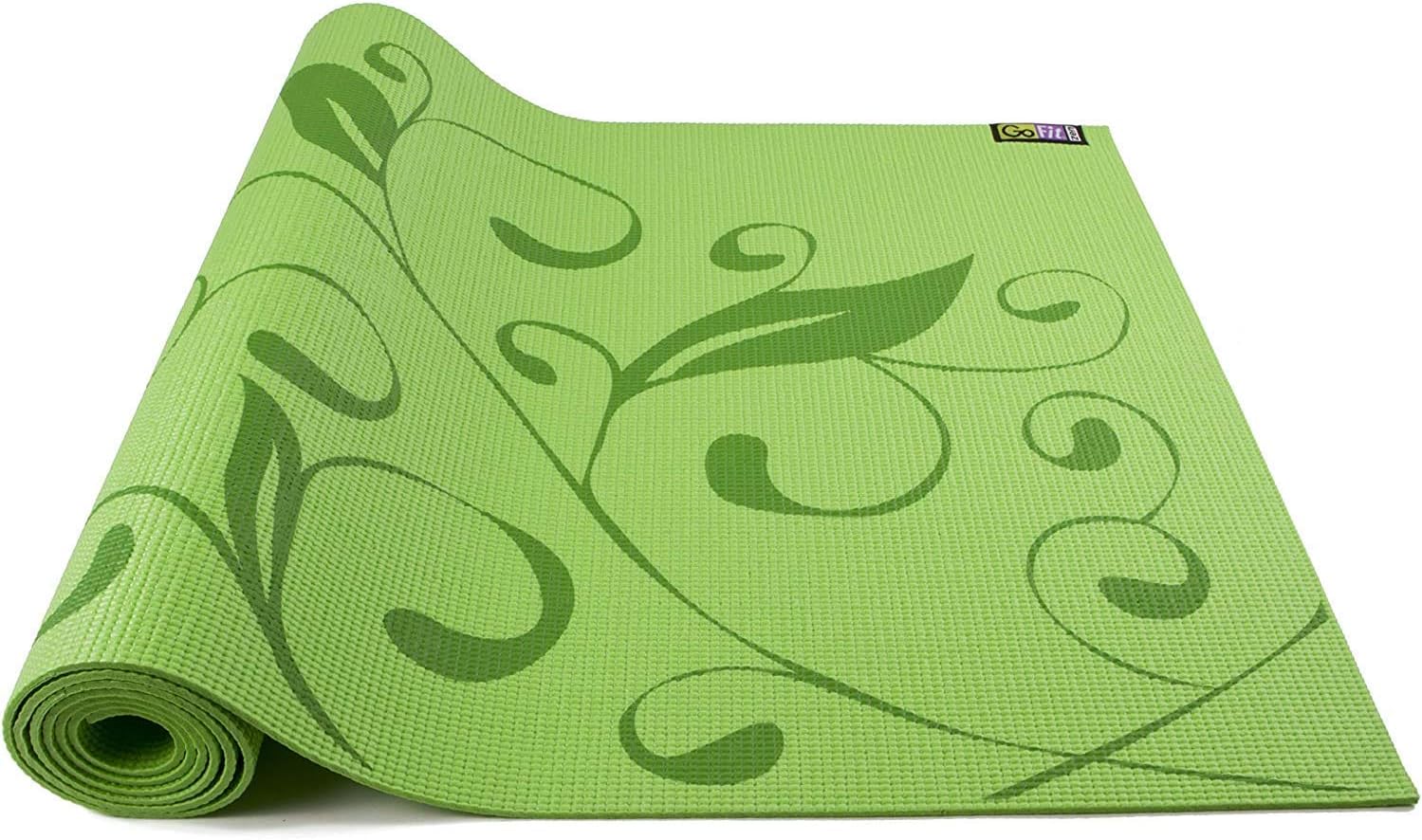 GoFit Printed Yoga Mat - Blue, Purple, and Green