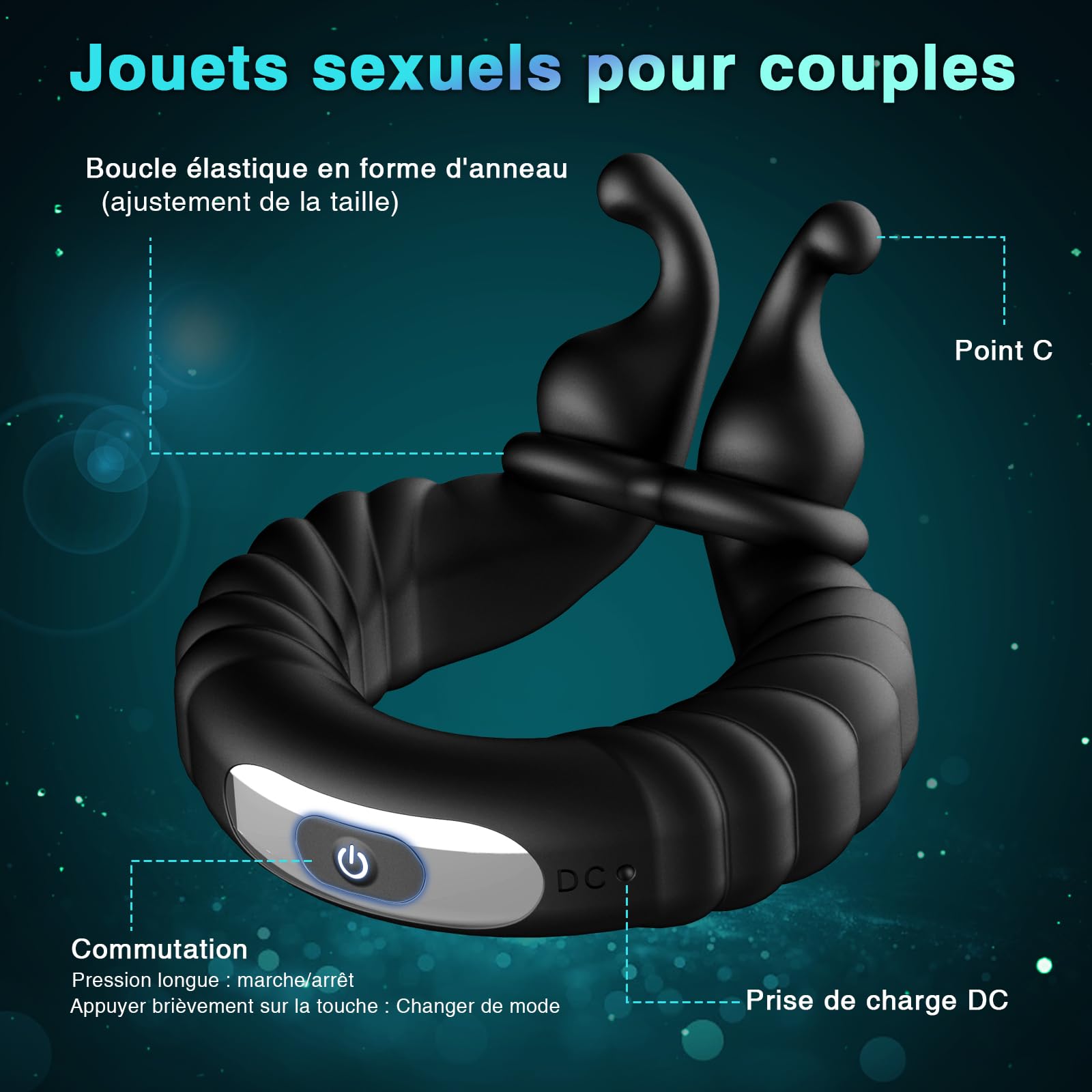 Sex Toys Anneau Penien - Anneau Homme Sextoyse Couple Plaisir, Anneau Vibrant Pénis Clitoridienne avec 10 Modes de Vibration, Anneaux de Pénis Sextoyse Sex, Anneau Penien Sex Toyspour Pour Homme