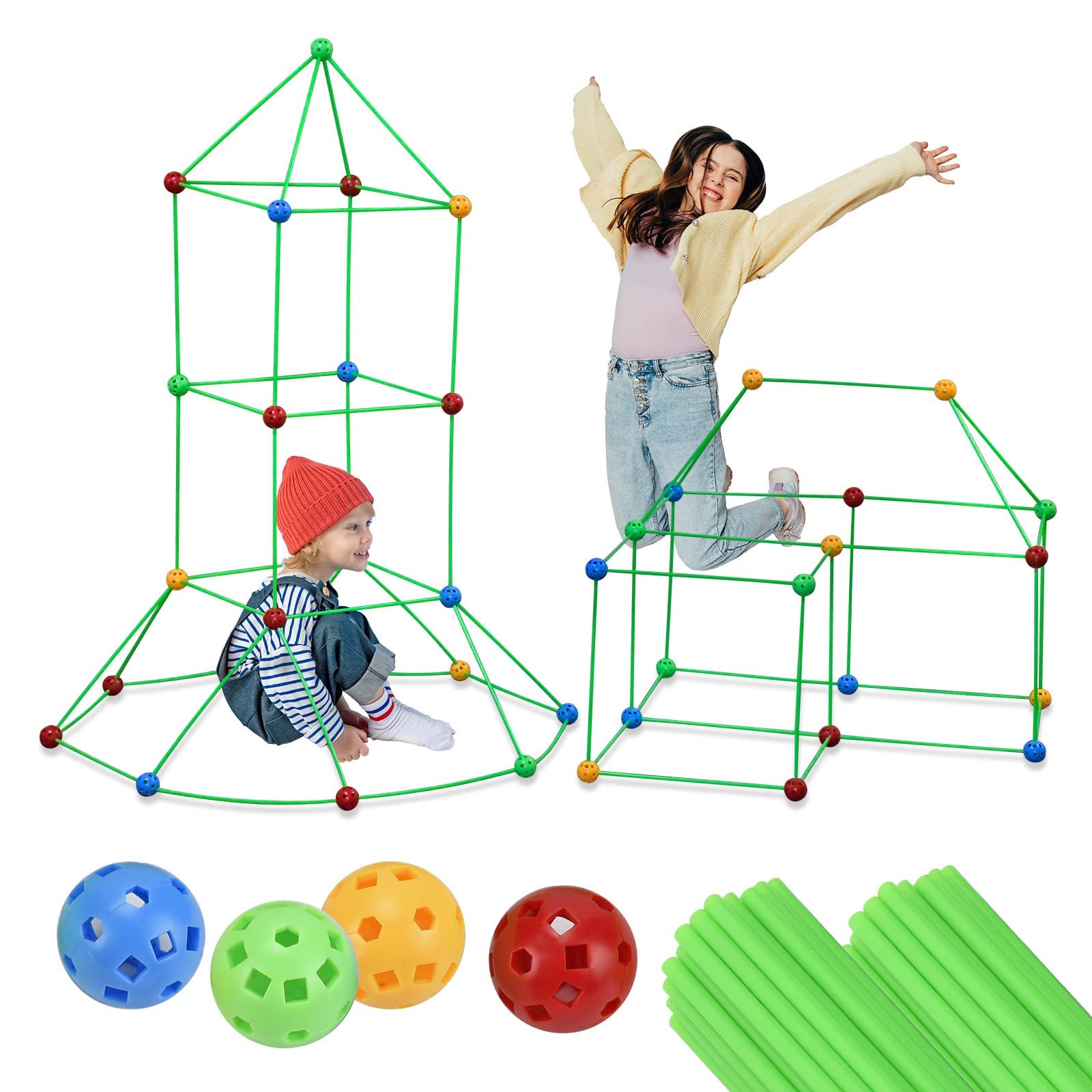 Sponsored Ad – KASTWAVE Fort Building Kit for Kids 4 5 6 7 8 9 10 Years Old, DIY Playhouse with Tent Cover, STEM Early Learning Education Construction Toys Gifts for Boys Girls (88 Pcs)