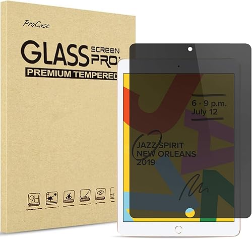 Miniatura 1 de ProCase Protector de pantalla de privacidad antiespía de vidrio templado antiespía para iPad de 10.2 pulgadas