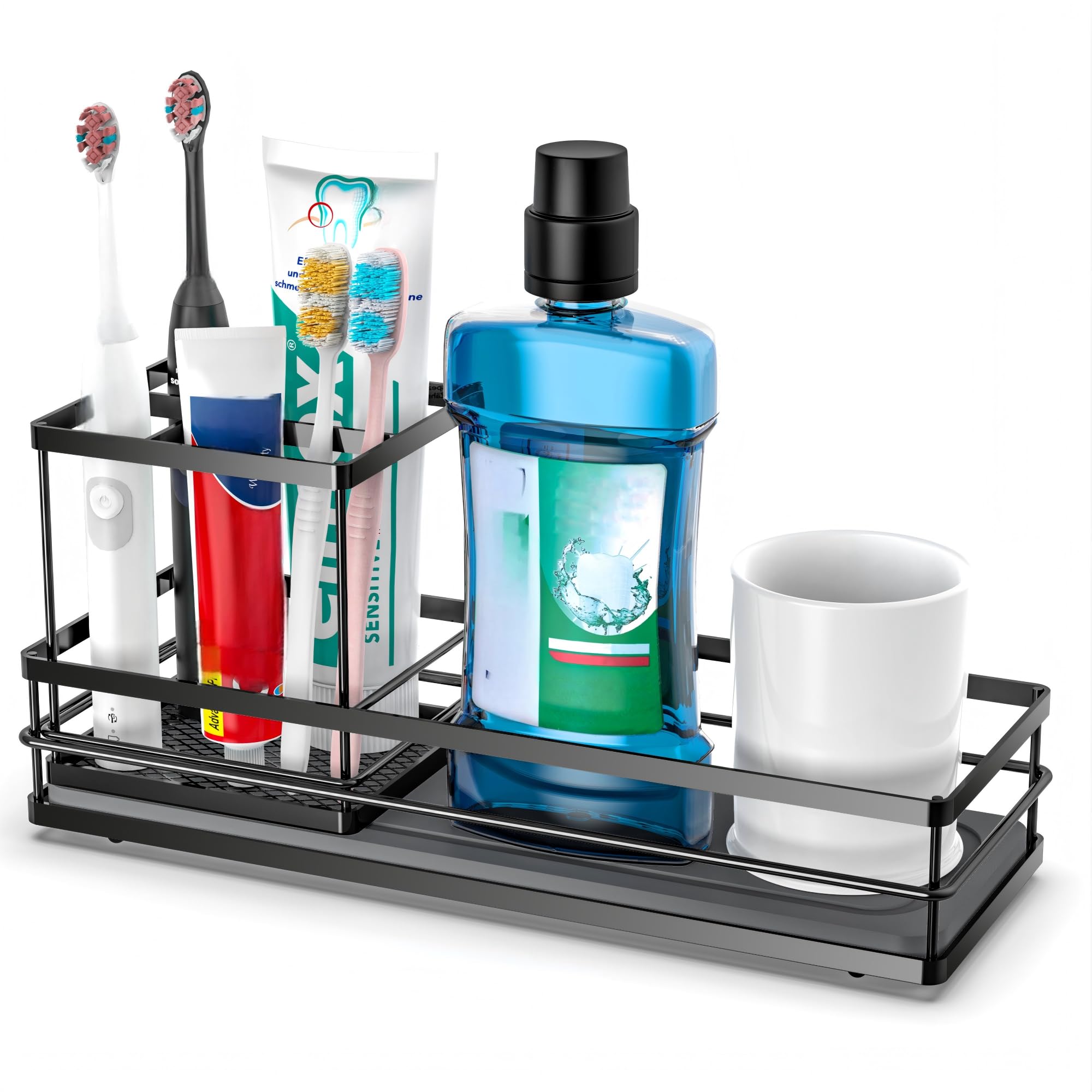 Toothbrush Holders with Water Absorbing Diatomite for Bathrooms Electric Tooth Brush Toothpaste Holder Kitchen Countertop Sink Caddy Sponge