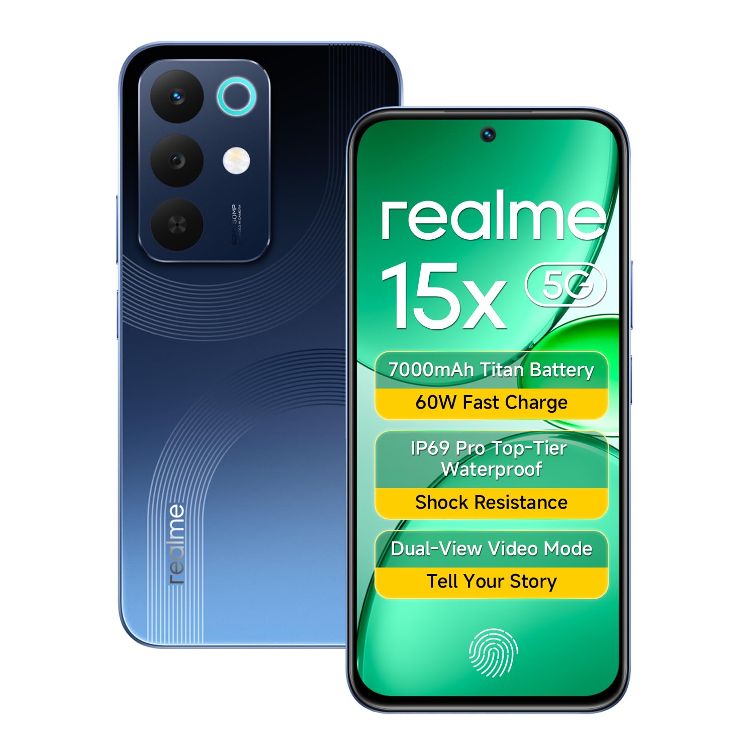 realme 15X 5G Smartphone 8GB RAM 128GB ROM, 6.8 inch 144Hz Display, 7000 0mAh Battery, 60W Fast Charging IP69 Pro Waterproof Dimensity 6300 6nm Octa-core chipset Processor (Marine Blue) realme 15X 5G Smartphone 8GB RAM 128GB ROM, 6.8 inch 144Hz Display, 7000 0mAh Battery, 60W Fast Charging IP69 Pro Waterproof Dimensity 6300 6nm Octa-core chipset Processor (Marine Blue)