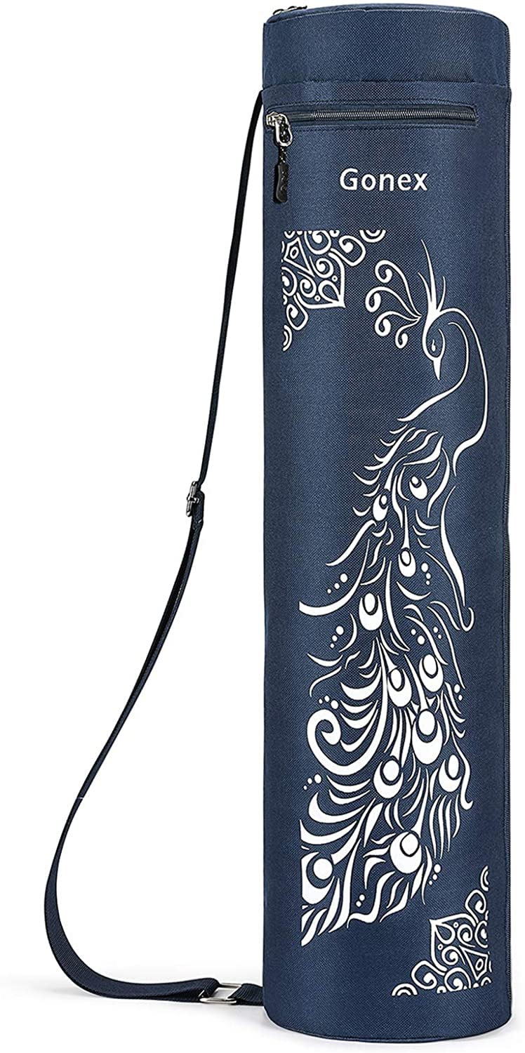 Gonex Borsa per Tappetino Yoga, Esercizio Completo con Cerniera Borsa per Tappetino Yoga Durevole Tessuto Oxford Resistente all'Acqua con 2 Tasche Cargo, Tracolla Regolabile Extra Larga