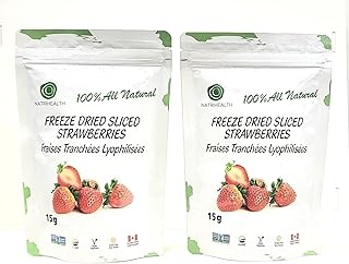 Freeze Dried Sliced Strawberries 2x15g - Delicious Snack, 100% Fruit, NO Added Sugar - Grown in Canada (2-pack)