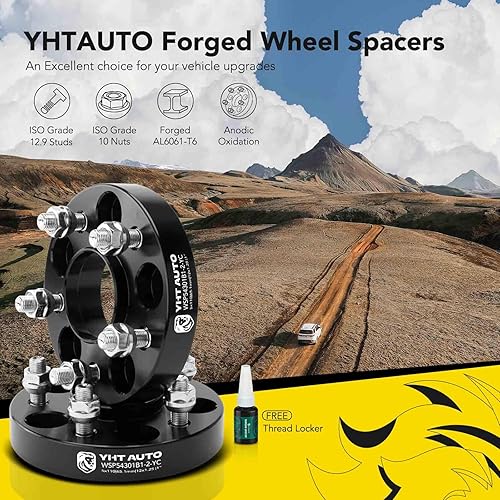 Miniatura 3 de YHTAUTO Espaciadores de rueda centrados en buje de 0.197 x 4.331 in de 1 pulgada para Jeep KLMP Cherokee, Compass, Renegade, Chrysler 200, Dodge