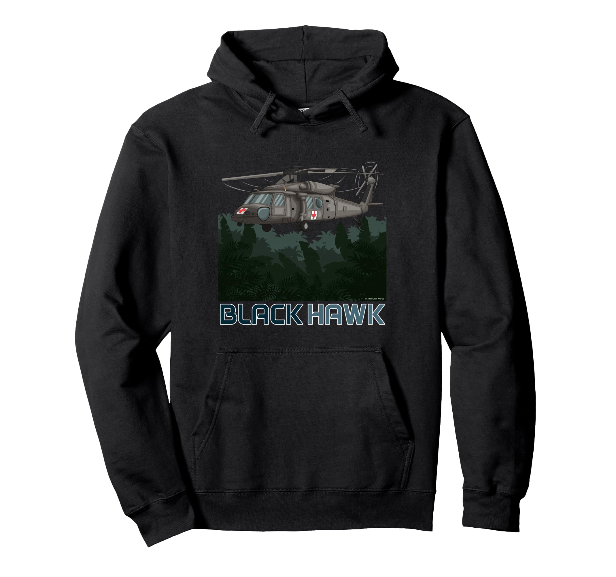Black Hawk Helicopter Military Armed Forces Novelty Gift Pullover Hoodie