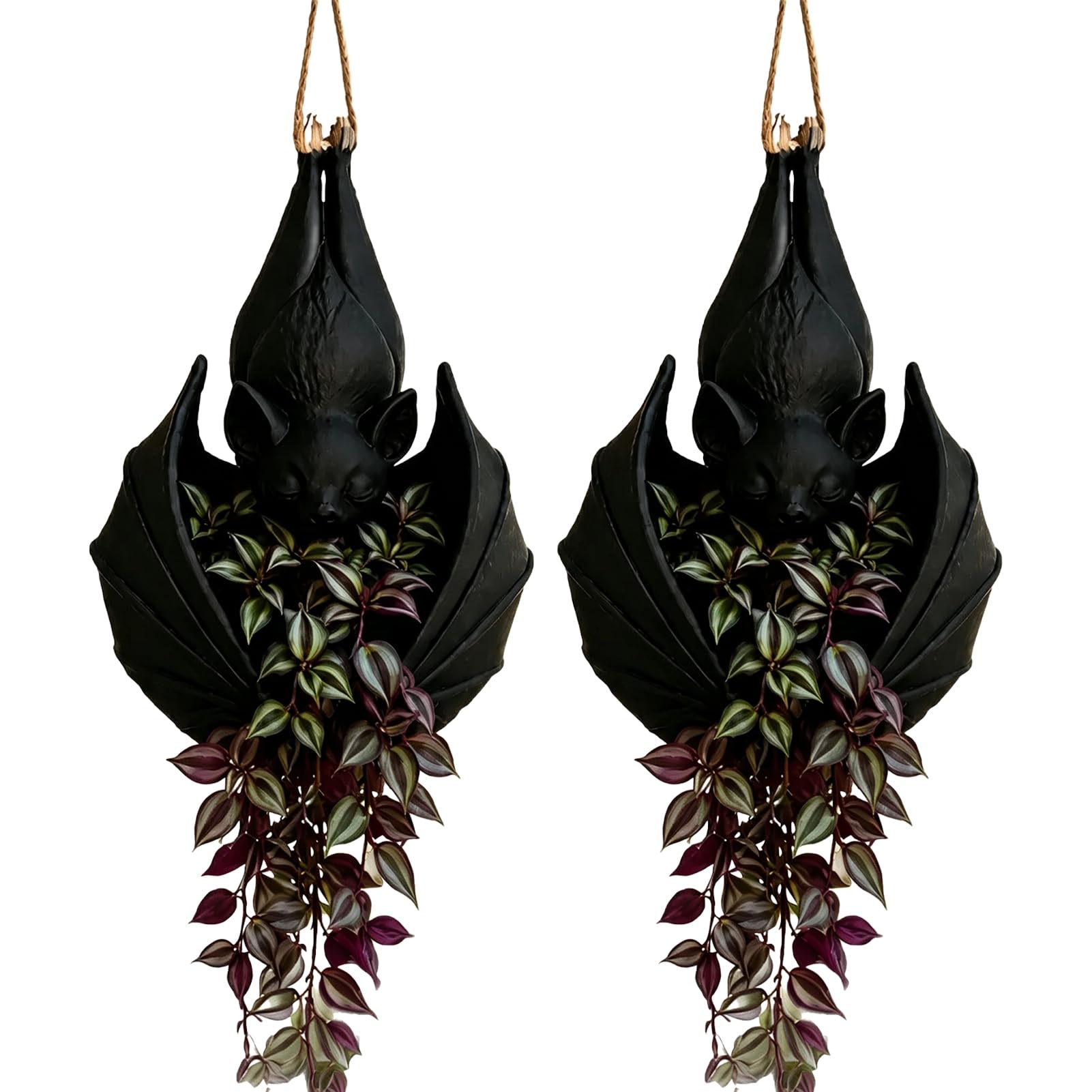 FrolicFit Hanging Bat Planter, Gothic Bat Plant Pot for Trailing Vines