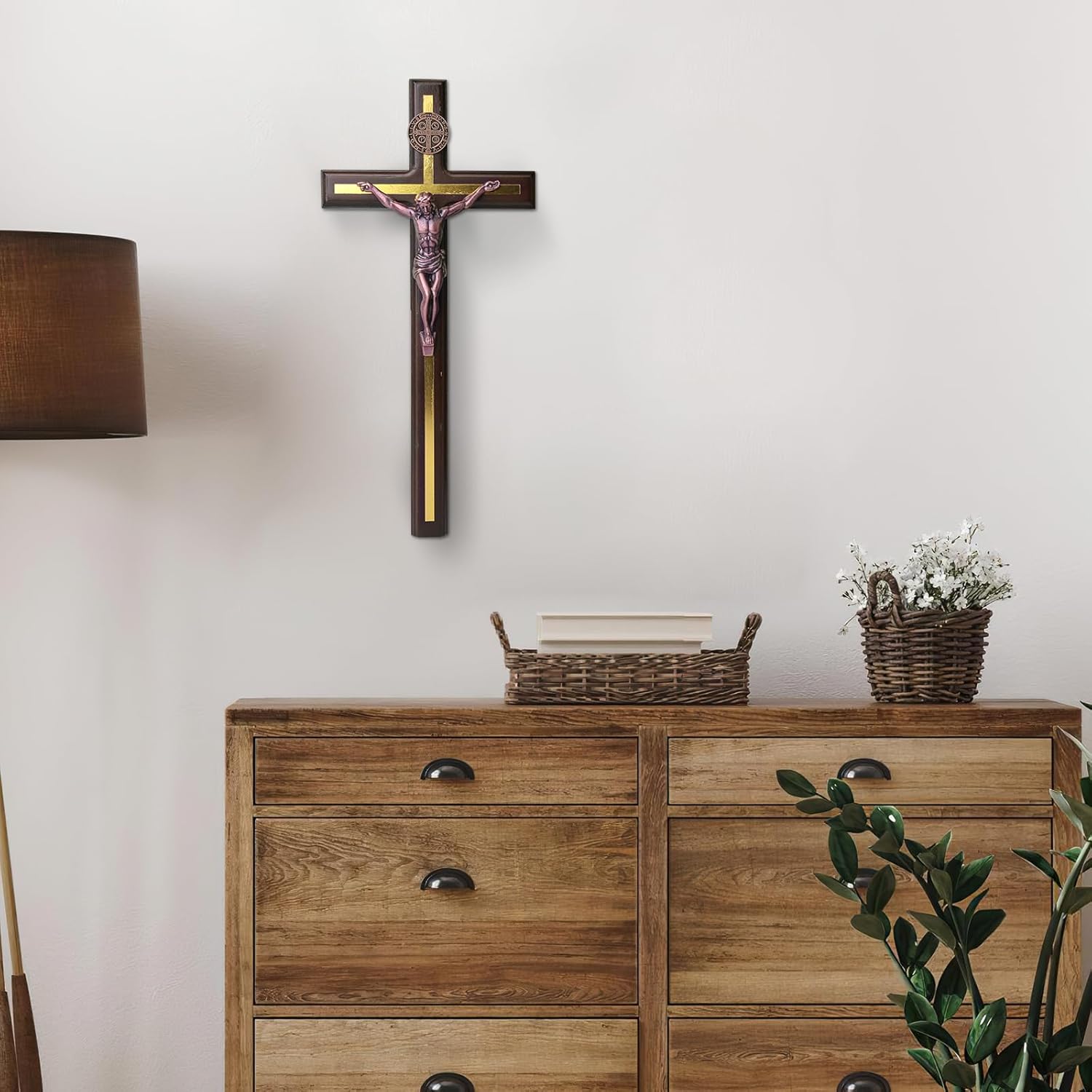 Wooden Crucifix With Base 12Inch Catholic Crucifix Wall Cross With Stand Large Wooden Cross For Home Decor - Image 6