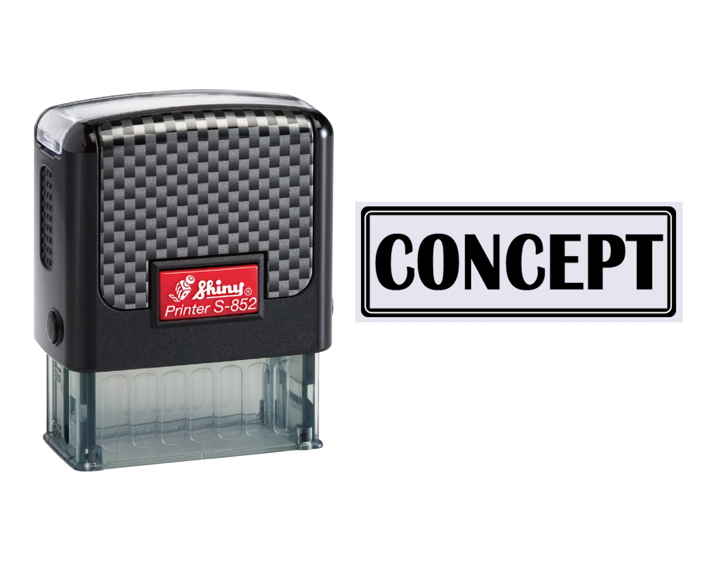 MeetYouAffection Shiny S-852 "Concept" Self Inking Rubber Personalized Stamp Self Inking for Personal & Professional Use Custom Rubber Stamp (Black, MYA-SHINY-S852-CONCEPT-1)