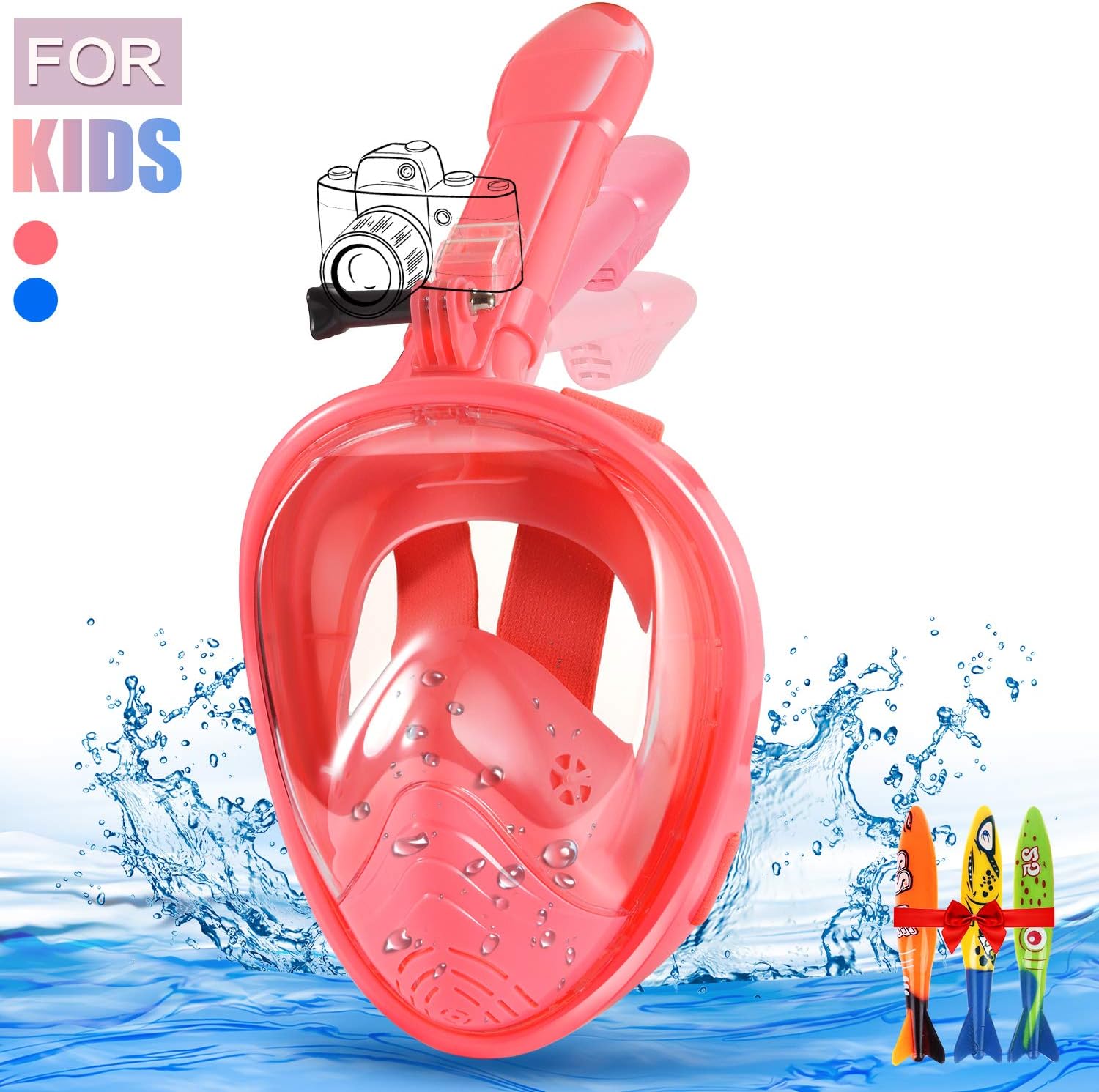 set snorkel per bambini con pinne
