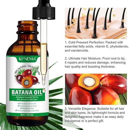 Miniatura 4 de Aceite de batana para el crecimiento del cabello, paquete de 2 unidades 100% puro natural orgánico, hidratante para la piel y el cuidado del cabello