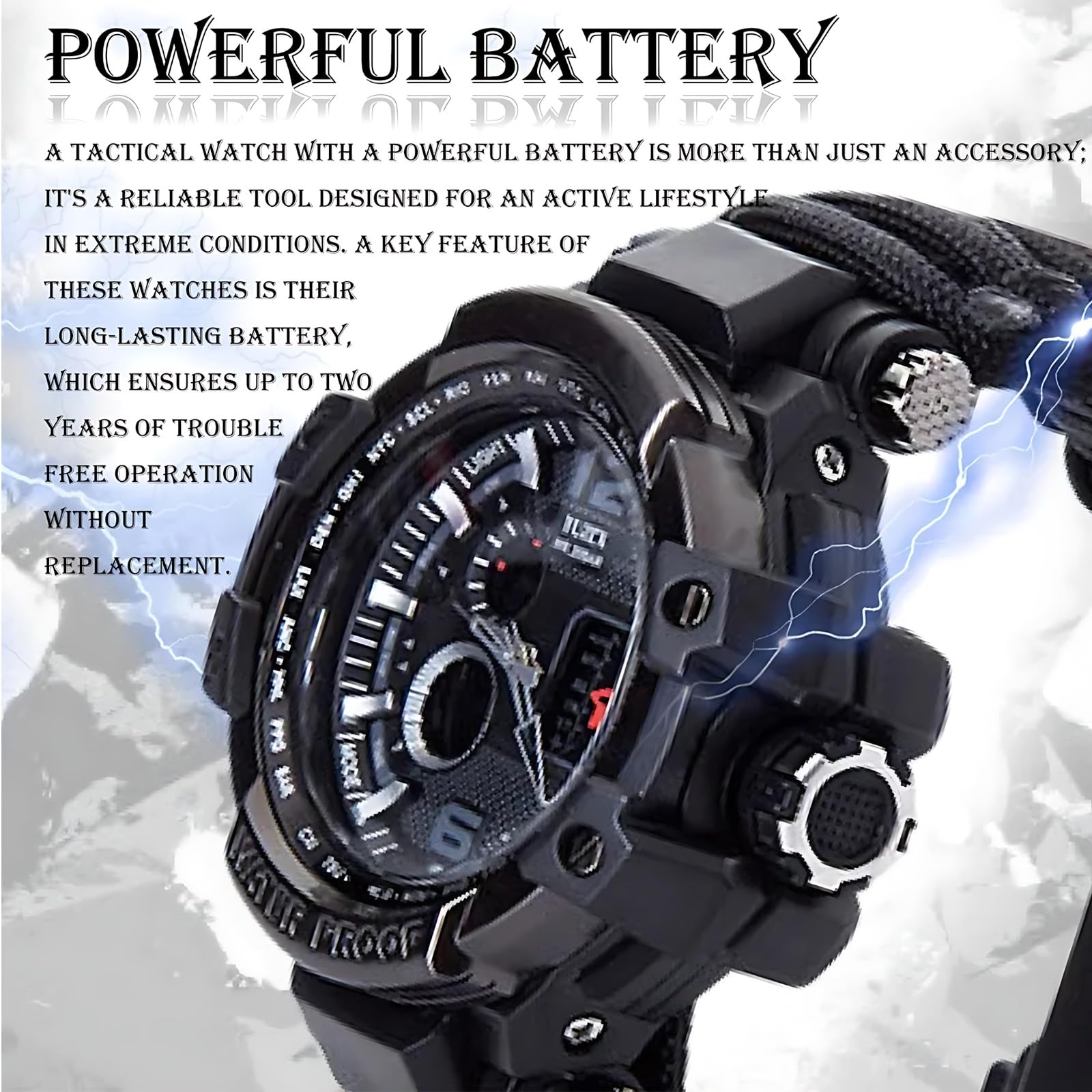 50M Impermeabile Militare Tattico Paracord Orologio Multifunzione Outdoor Survival Watch per Uomo Sport Orologi da Polso con Bussola Termometro
