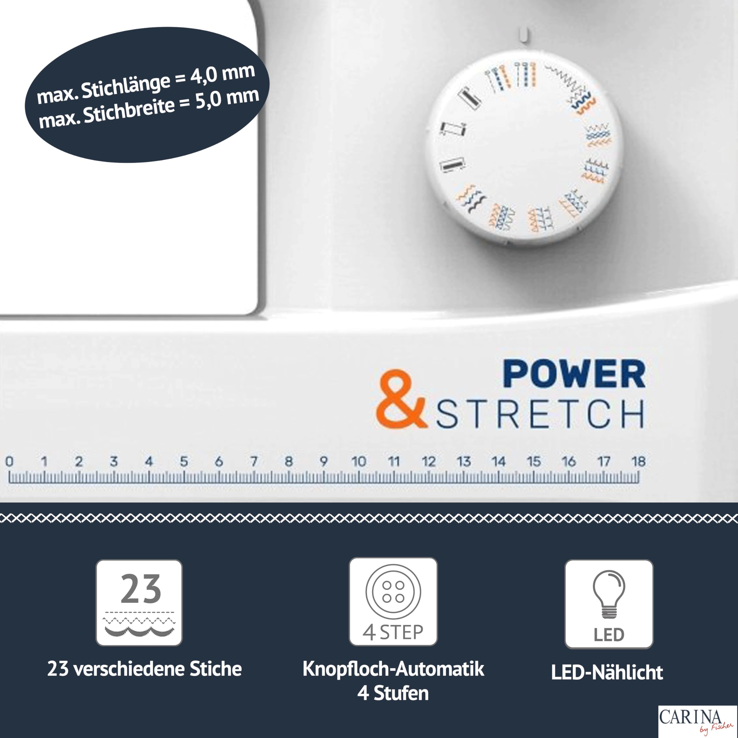 Carina Nähmaschine Power Stretch 2020