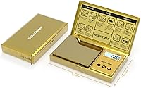 Vista 7 de WEIGHTMAN Báscula digital gramos, escala de bolsillo de 7.05 oz/0.00 oz, chapado en titanio dorado, pantalla LCD retroiluminada, mini báscula