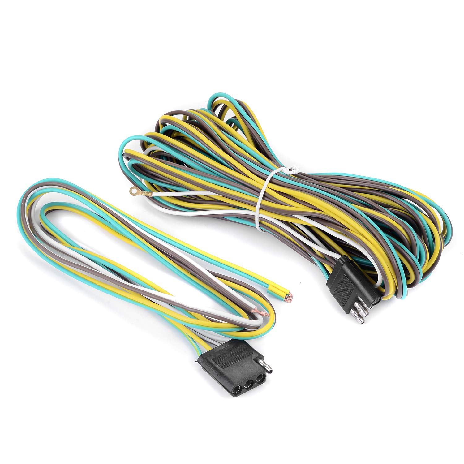 Buy EXERAUO 4 Pin Flat Trailer Wiring Harness Kit 4 Wire Trailer Wiring