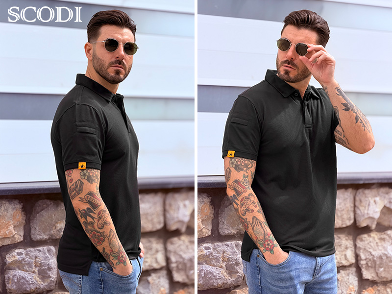 Camisetas polo para hombre SCODI, manga corta, transpirables, secado rápido, con capacidad de absorción de humedad, elásticas y suaves, ideales para golf, tenis, actividades al aire libre, tácticas, diarias y laborales miniatura 6
