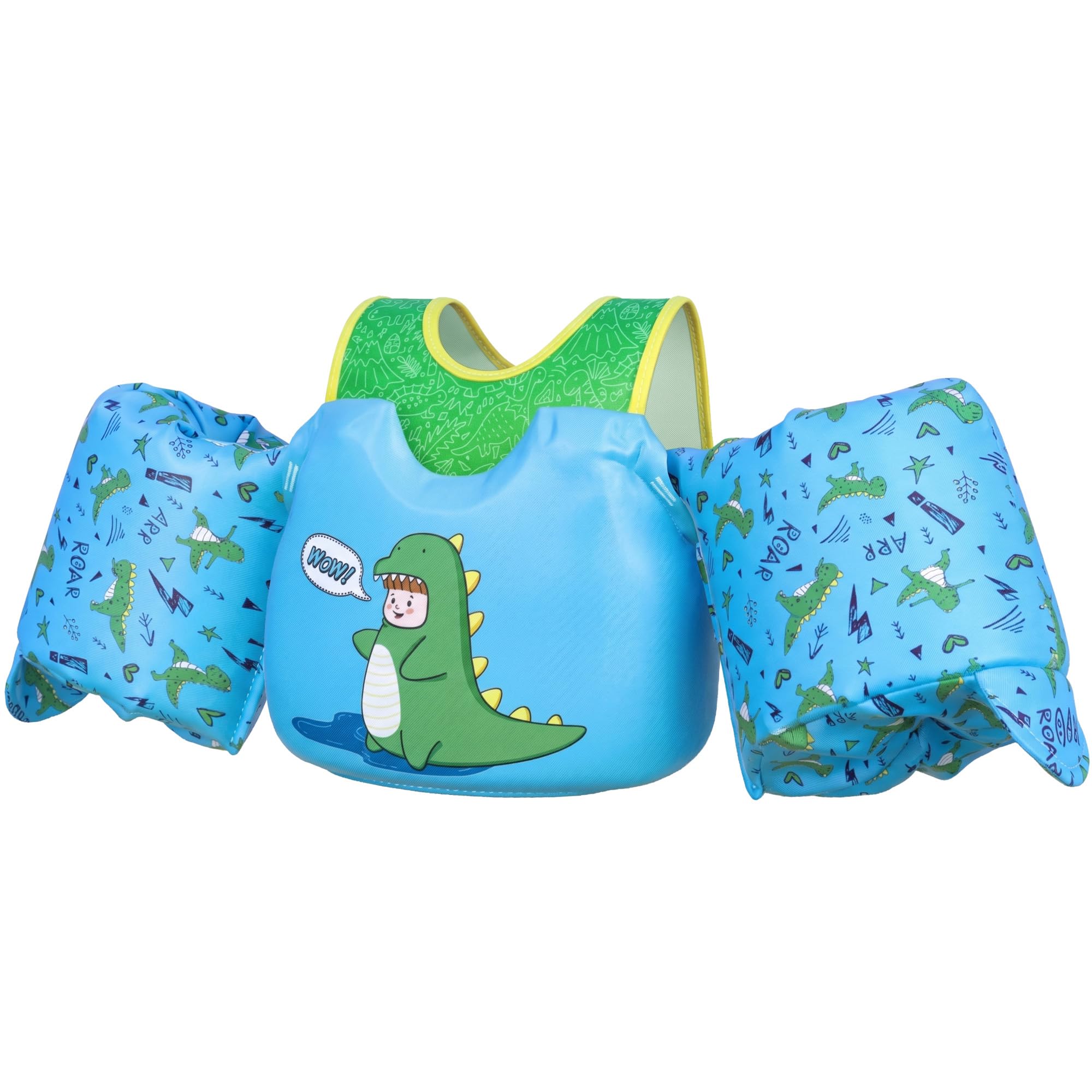 Dark Lightning Toddler Swim Vest for Kids Ages 2-7, Kids Pool Floaties with Arm Wings, USCG Approved Life Jacket for Boys Girls, 33-55 lbs