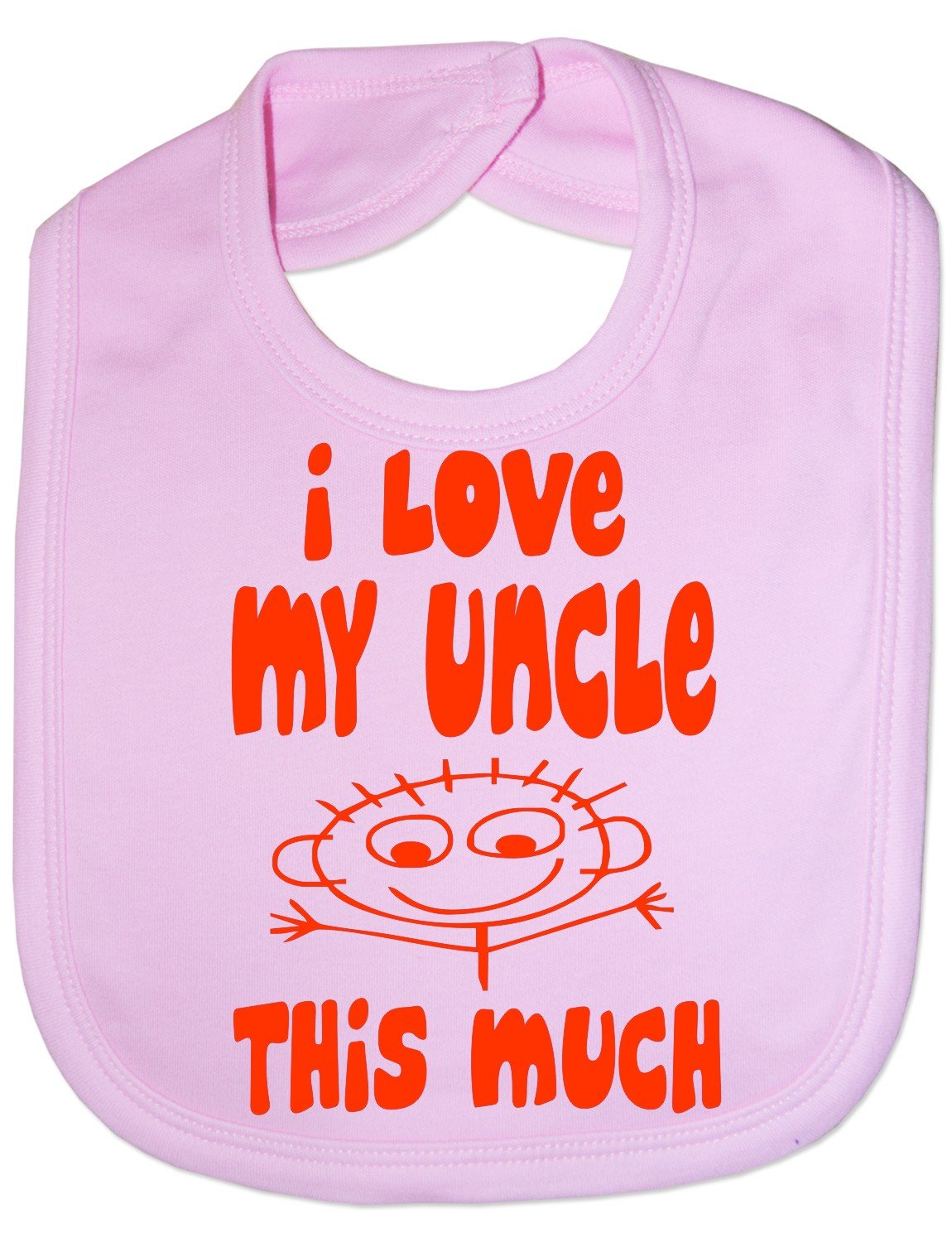 Print4U I Love My Uncle This Much - Funny Baby/Toddler/Newborn Bib -Gift pink
