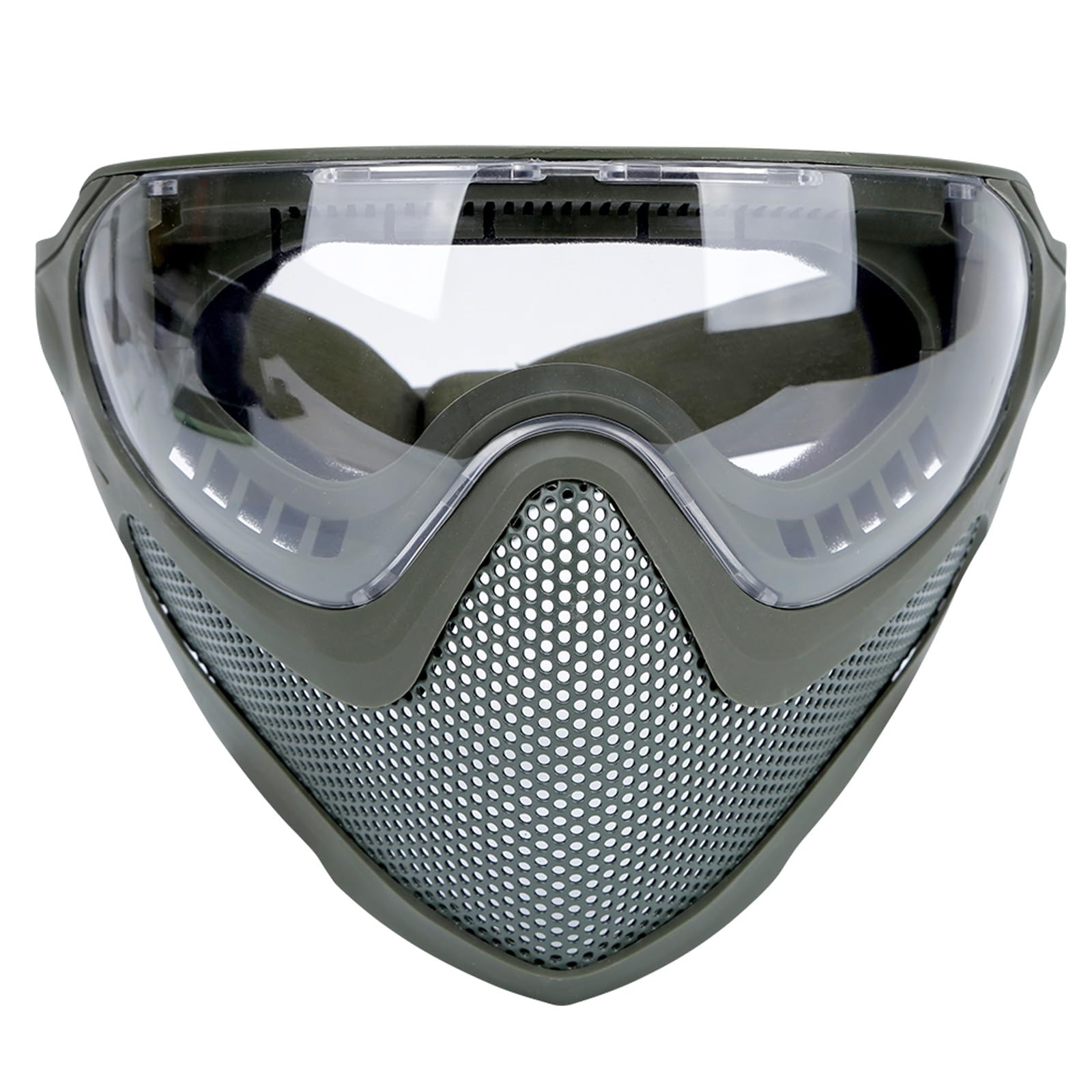 Maschera per Airsoft 2 Modalità, Maschera Protettiva Tattica Integrale di Sicurezza, Set di Occhiali Antiappannamento, con 3 Lenti Intercambiabili