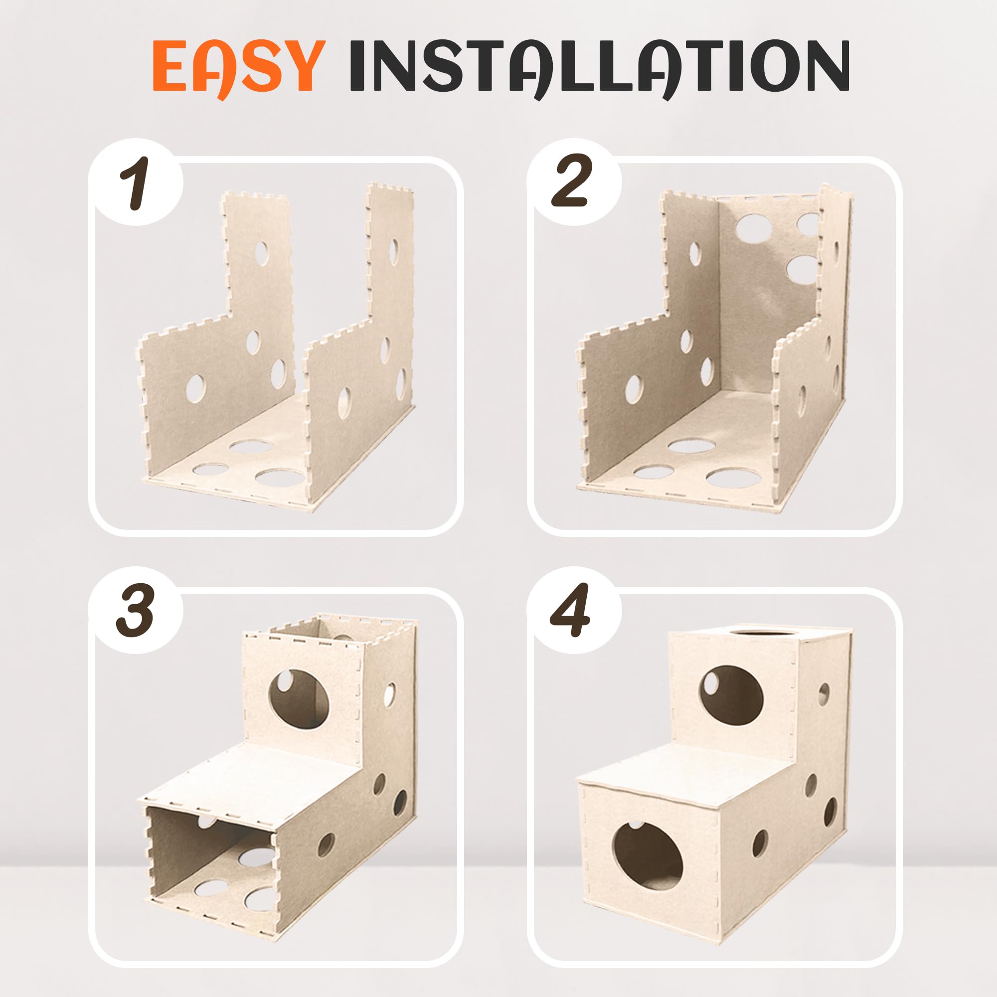 PETKARAY Cat Tunnel, Original Cat Hideaway Cave for Indoor Cats, Large Kitten Play Tubes and Tunnels, Soft Felt Toy with Interactive Peek Hole