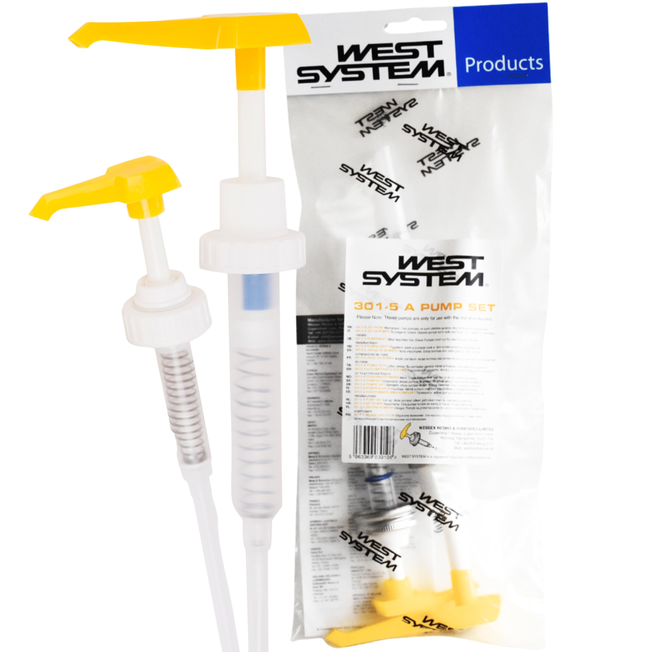 WEST SYSTEM 301-5A Metering Pump Set - 5:1 Ratio Dispensers for Epoxy Resin & Hardener - Professional Precision Epoxy Mixing System for Marine & Workshop Projects