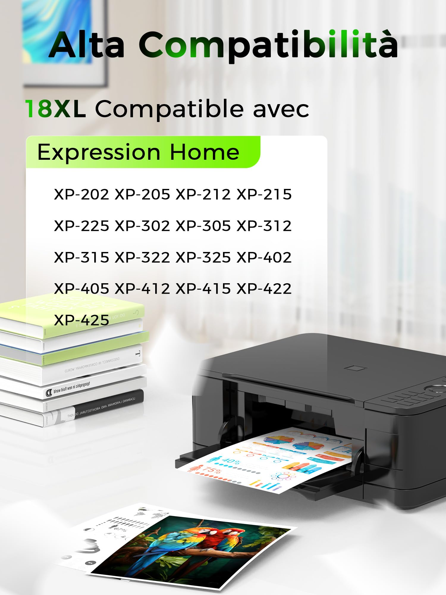 Jettruemedia 18XL Cartucce d'inchiostro Compatibili per Epson 18 XL per Expression Home XP-205 XP-215 XP-225 XP-305 XP-312 XP-315 XP-322 XP-325 XP-405 XP-412 XP-415 XP-422 XP- 425 (18-Pack)