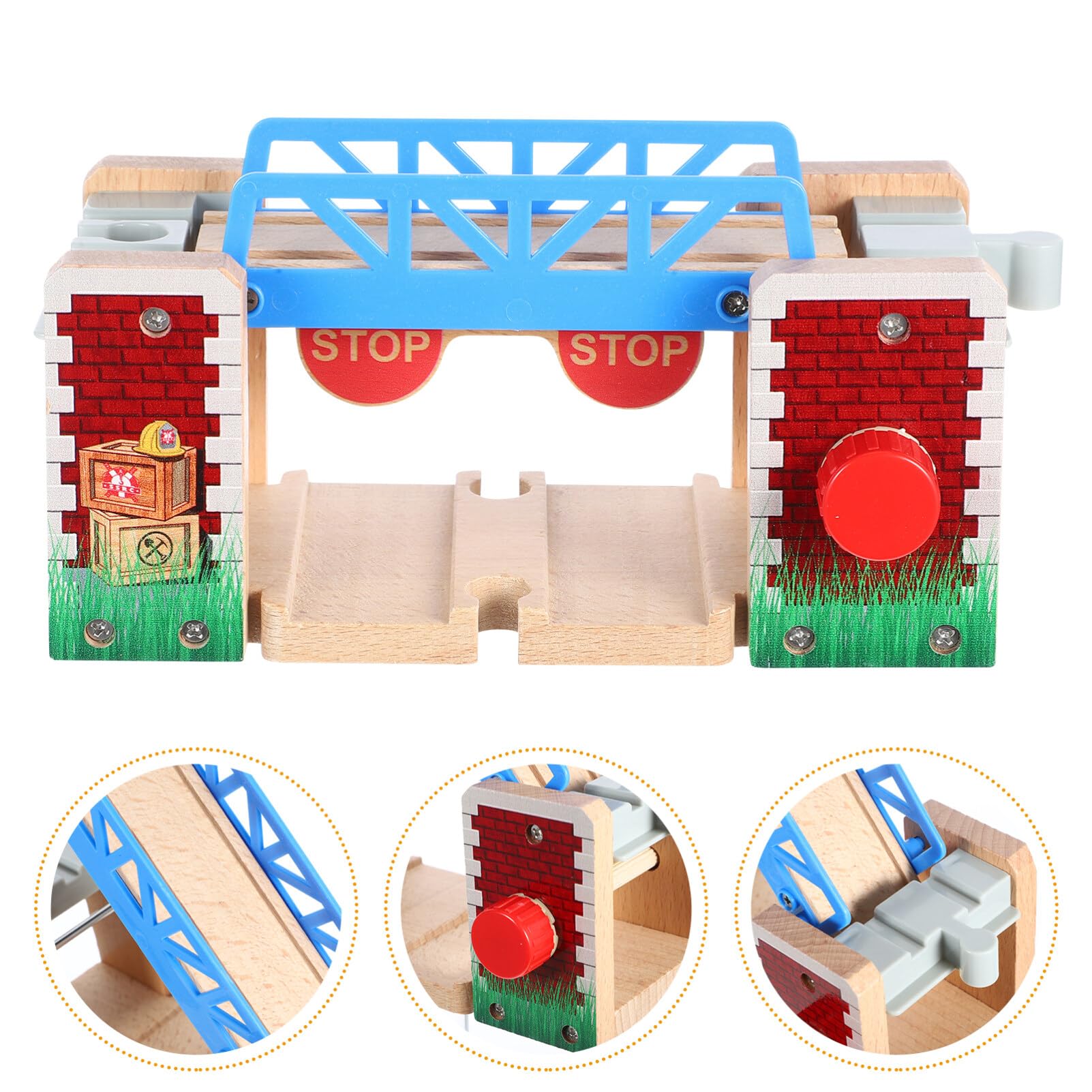 VICASKY Pont Ferroviaire en Bois pour Jouets Éducatifs, Accessoire de Scène de Voie Ferrée Stimulant la Créativité en Bois et Plastique pour Jeu D'garçon et Filles