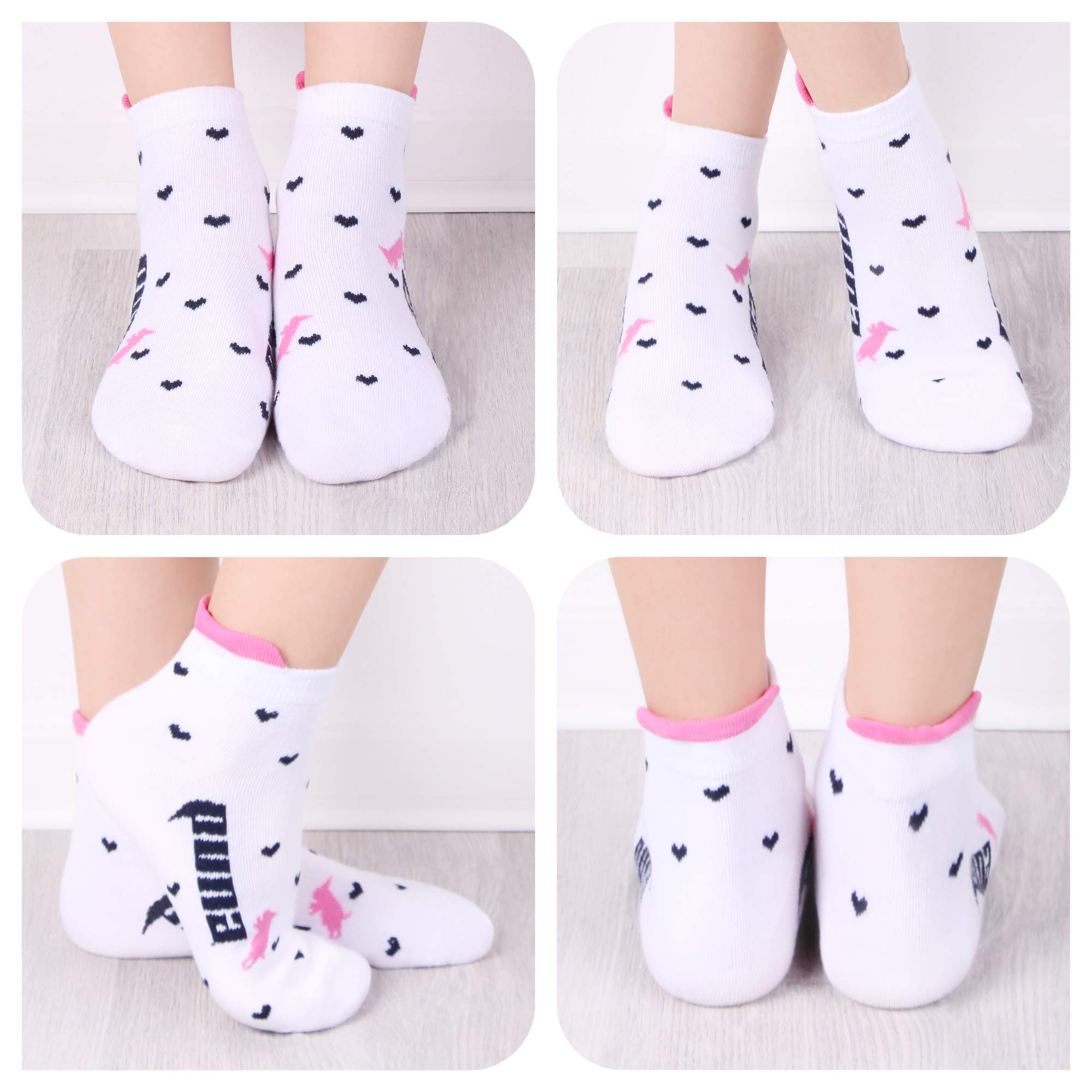 L&K-II 10/12 paia di calzini per bambina con simpatici motivi a cuore Calzini per bambini calzini da ginnastica multicolor 2825