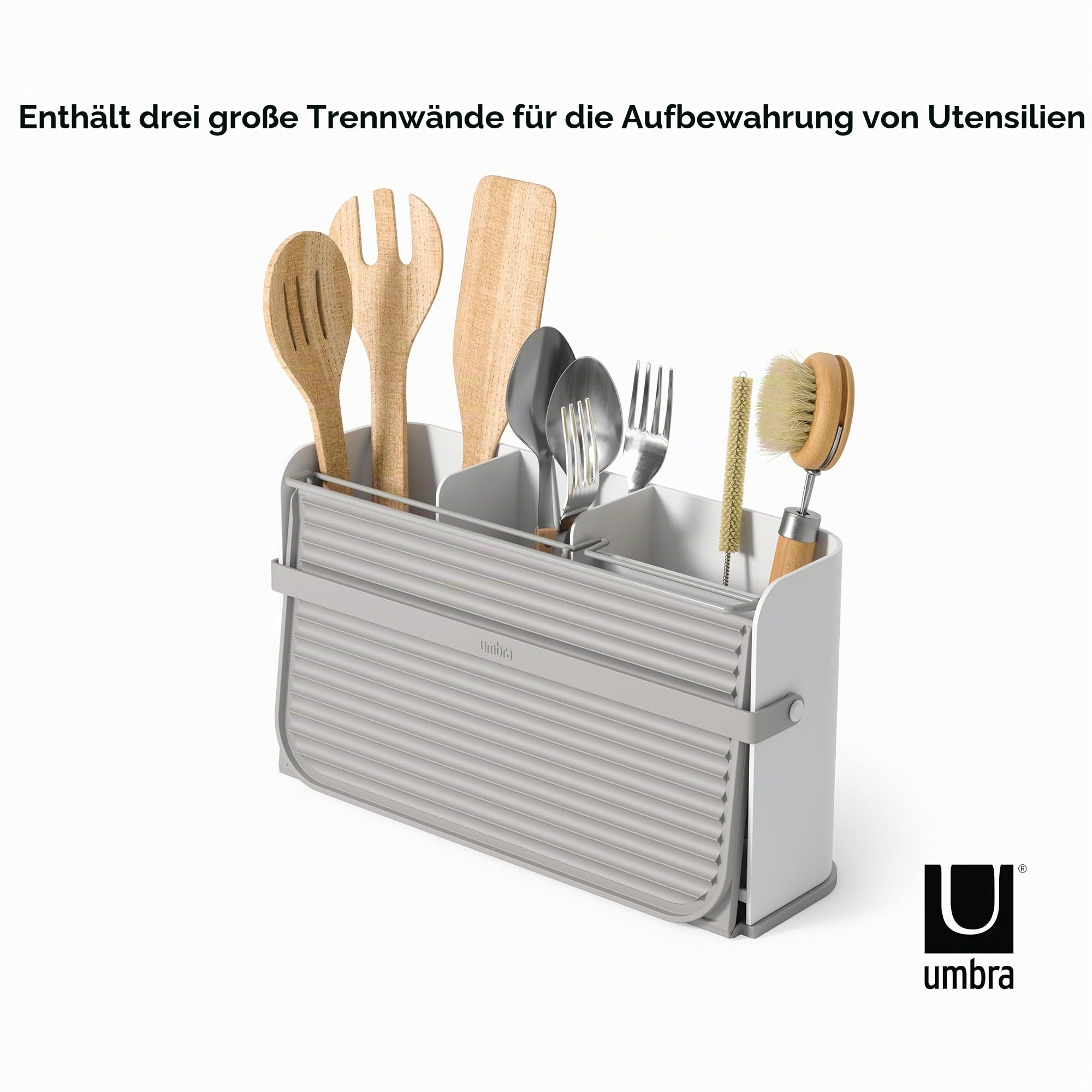 Umbra Sling Faltbares Abtropfgestell, Platzsparend Mit Caddy, Weiss