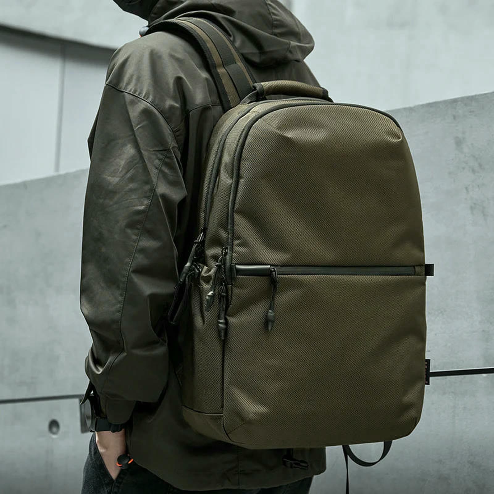 Rucksack Reiserucksack Mit Großem Fassungsvermögen Für Herren, wasserdichte Schul- Und Laptoptasche, Erweiterbarer Business-wanderrucksack-Oxford-schwarz
