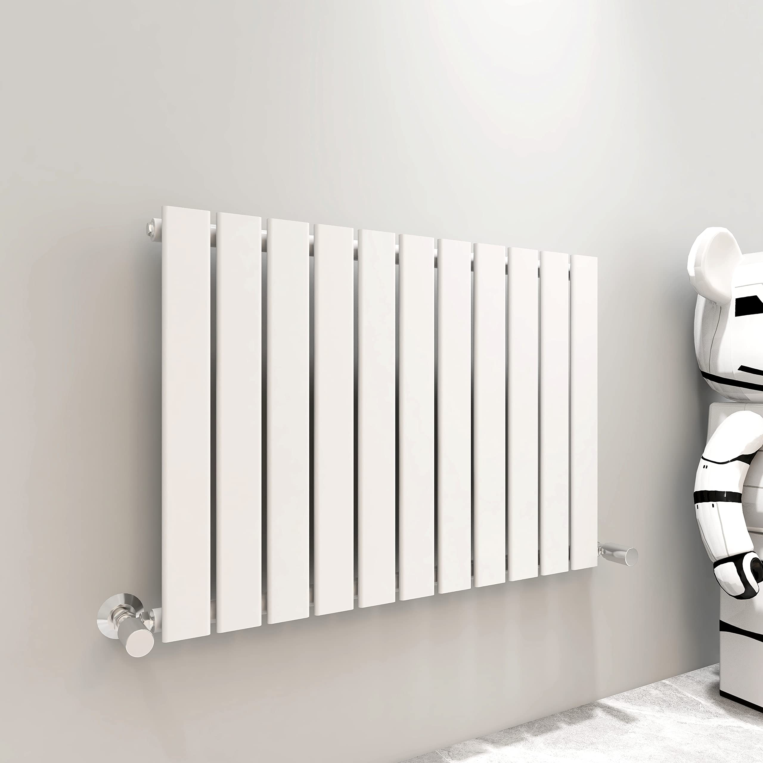 Mcc Direct White Radiator Horizontal Vertical Designer Flat Panel Central Heating Radiator 600Mm Height (600X748mm Single, )