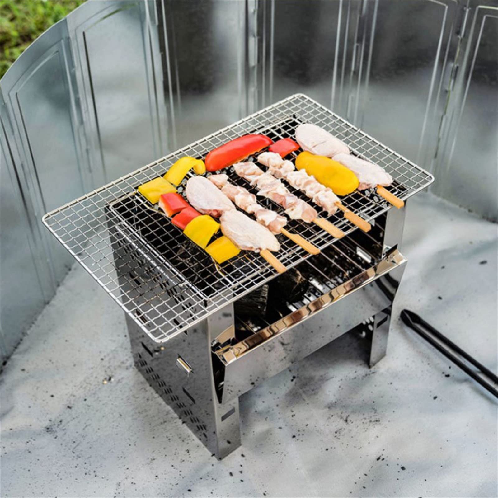 Amazon | キャンプ ウィンドスクリーン 屋外のキャンプのための8