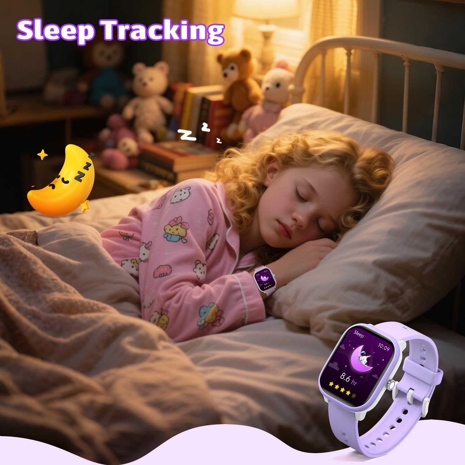 Fikami Reloj Inteligente para niños niñas No App No se Necesita teléfono, 1.83 "IP68 Impermeable Reloj Deportivo, frecuencia cardíaca, Juegos de Rompecabezas para niñas niños Adolescentes 6-16