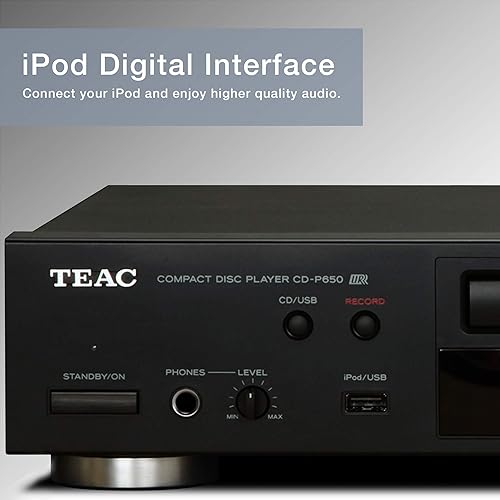 Miniatura 6 de TEAC CD-P650-B Reproductor de discos compacto con USB e interfaz digital para iPod negro