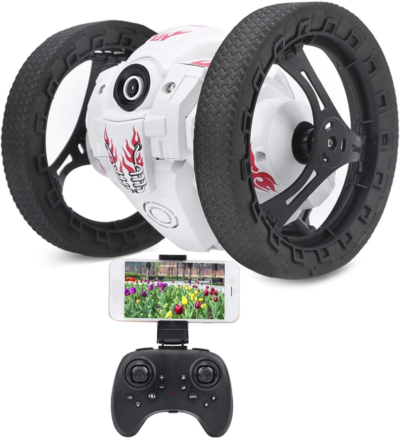 Dilwe RC Stunt Car (360 Grados de Rotación / Salto / Cámara HD) 2.4GHz Control Remoto Bounce Car Grabación de Alta Definición