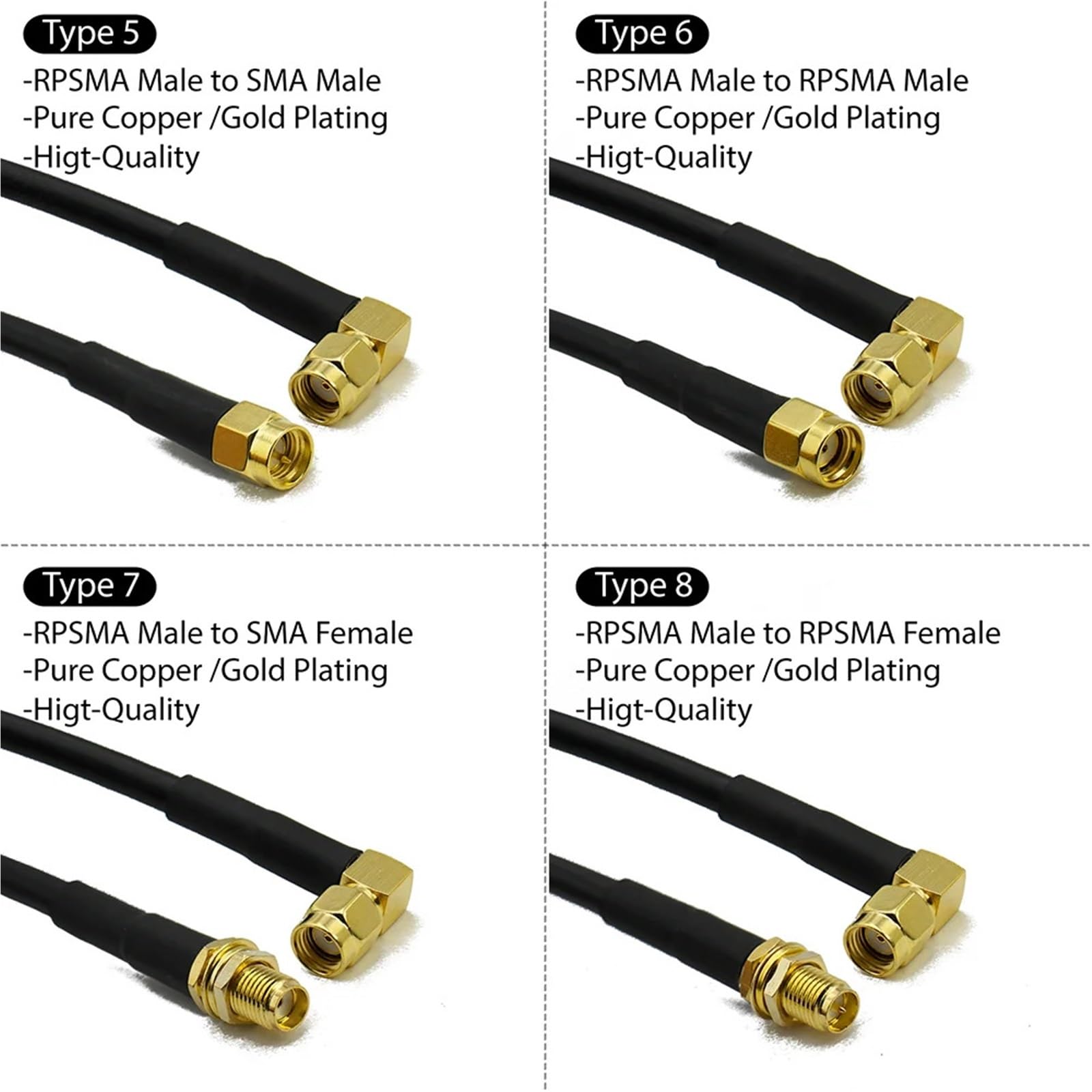 RG58 SMA kabel męski żeński prosty kąt rozszerzenie adapter pigtail 1 szt. (typ 3,100 cm)