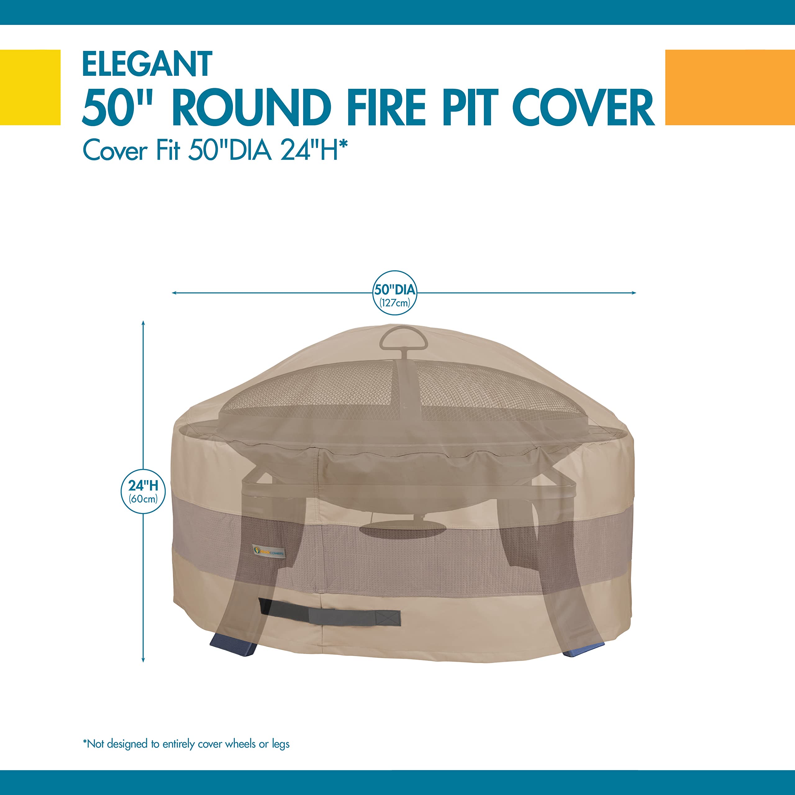 Duck Covers Elegante Copertura Rotonda Impermeabile per braciere da 127 cm, Copertura Esterna per braciere