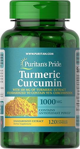 Puritan's Pride Curcumina de cúrcuma, 1000 mg, 120 cápsulas de liberación rápida