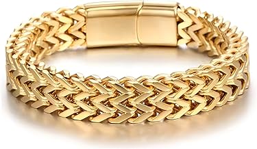LAZYCHUNKS® Stylish Gold & Silver Merge Bracelet For Boys Stainless Steel | Golden & Silver Bracelet For Men & Boys Love | Men's Gifts Accessories Bracelets.