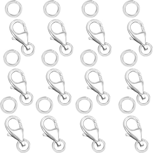 Cierres de langosta para fabricación de joyas S925 cierre de langosta con anillos de salto para collares, pulseras, plata de ley 925 fabricada en disponible en Yaxa Peru