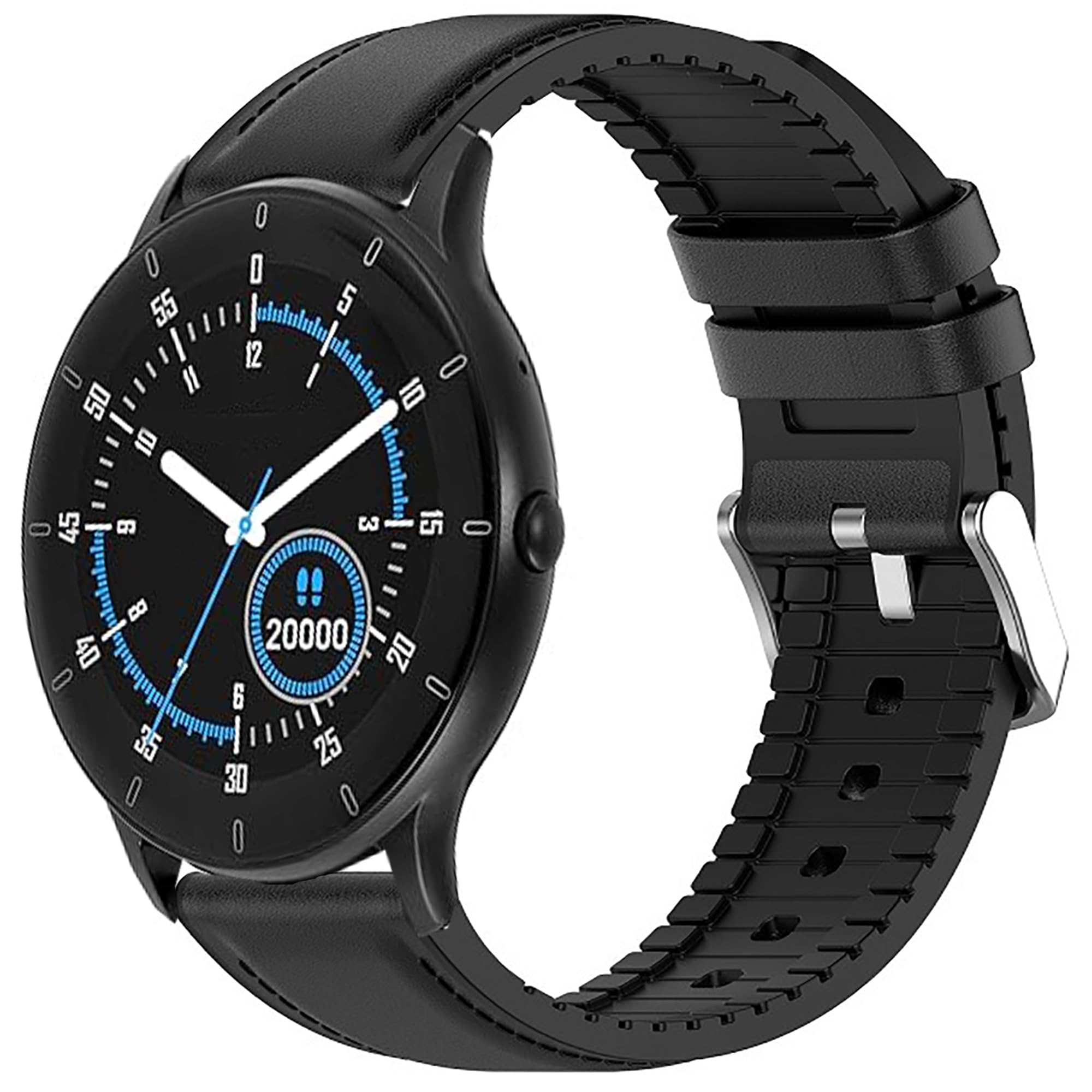 Compatible with Armitron Matrix Smartwatch bands, 20mm, 22mm Leather Silicone Replacement Smartwatch Strap Compatible with Armitron Connect Matrix, Link, Lunar, Boom, Eclipse (Black, 22mm size band)