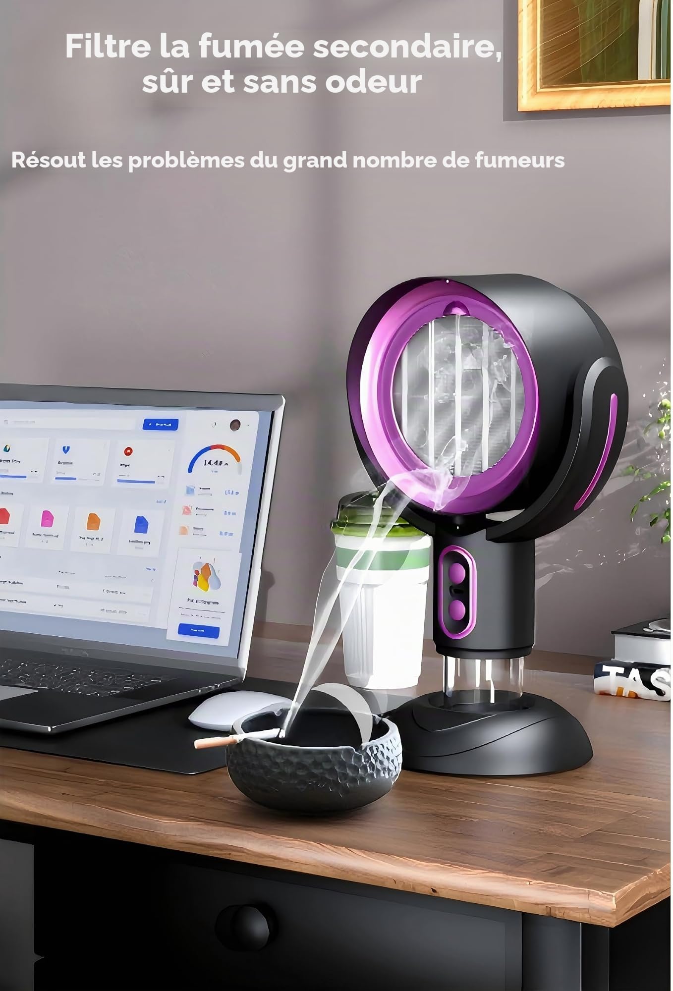 Mini Hotte de Cuisine Portable - 2 Vitesses Réglables, Filtre Amovible et Lavable, Extracteur de Fumée Sans Fil pour Barbecue d’Intérieur, Pot-au-Feu, Camping et Fumage (or)