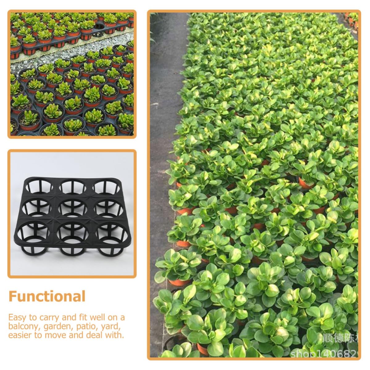 Homoyoyo Support pour Pot de Pépinière Noir en Plastique 5pcs Trous Ronds, Plateau de Germination pour Jardin et Culture en Extérieur