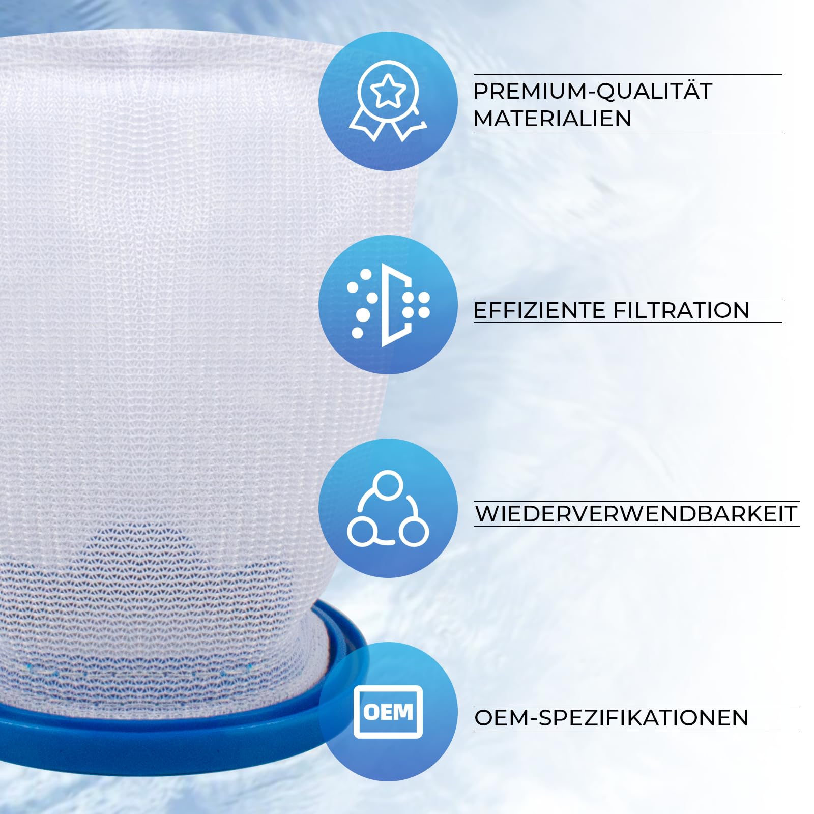 X-treme - Sacchetti filtranti multistrato adatti per Pool Blaster Max, iVAC C2, iVac 250, Volt FX-4, Catfish Ultra e Jacuzzi JPV200, 4 pezzi