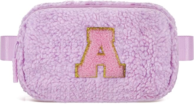 Uygafly Gifts for Teen Girls Kids - Birthday Gifts for 5 6 7 8 9 10 11 12 13 14 15 16 Year Old Girl,Initial Fanny Pack Crossbody Bag Trendy Cute Purse Stuff - A,Lavender